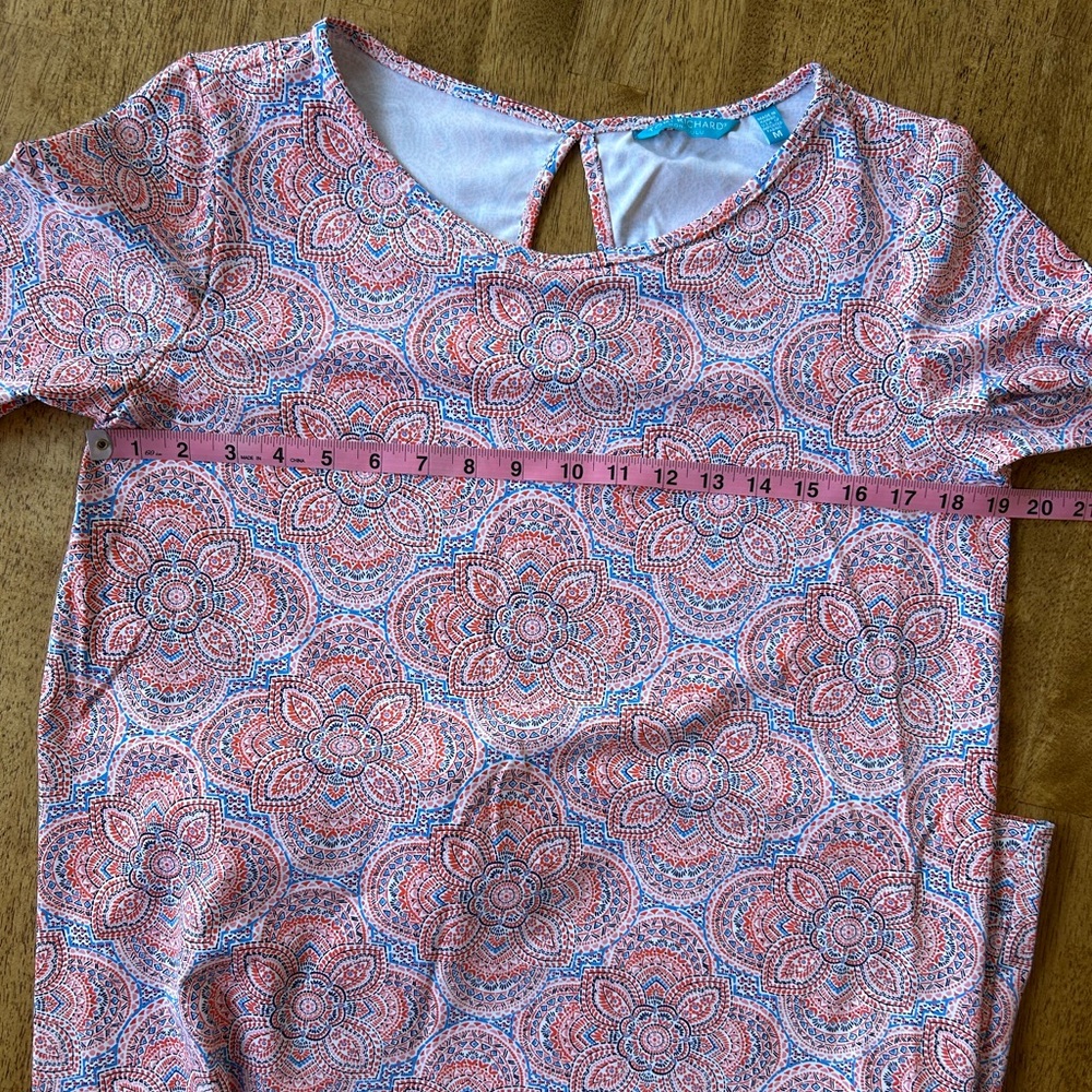 Tori Richard Womens Charmed Life Genevie Dress Coral Medium Tradewind Technology - Picture 8 of 9